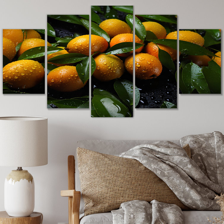 Latitude Run® Fresh Bright Oranges IV Fruits Metal Wall Decor Set